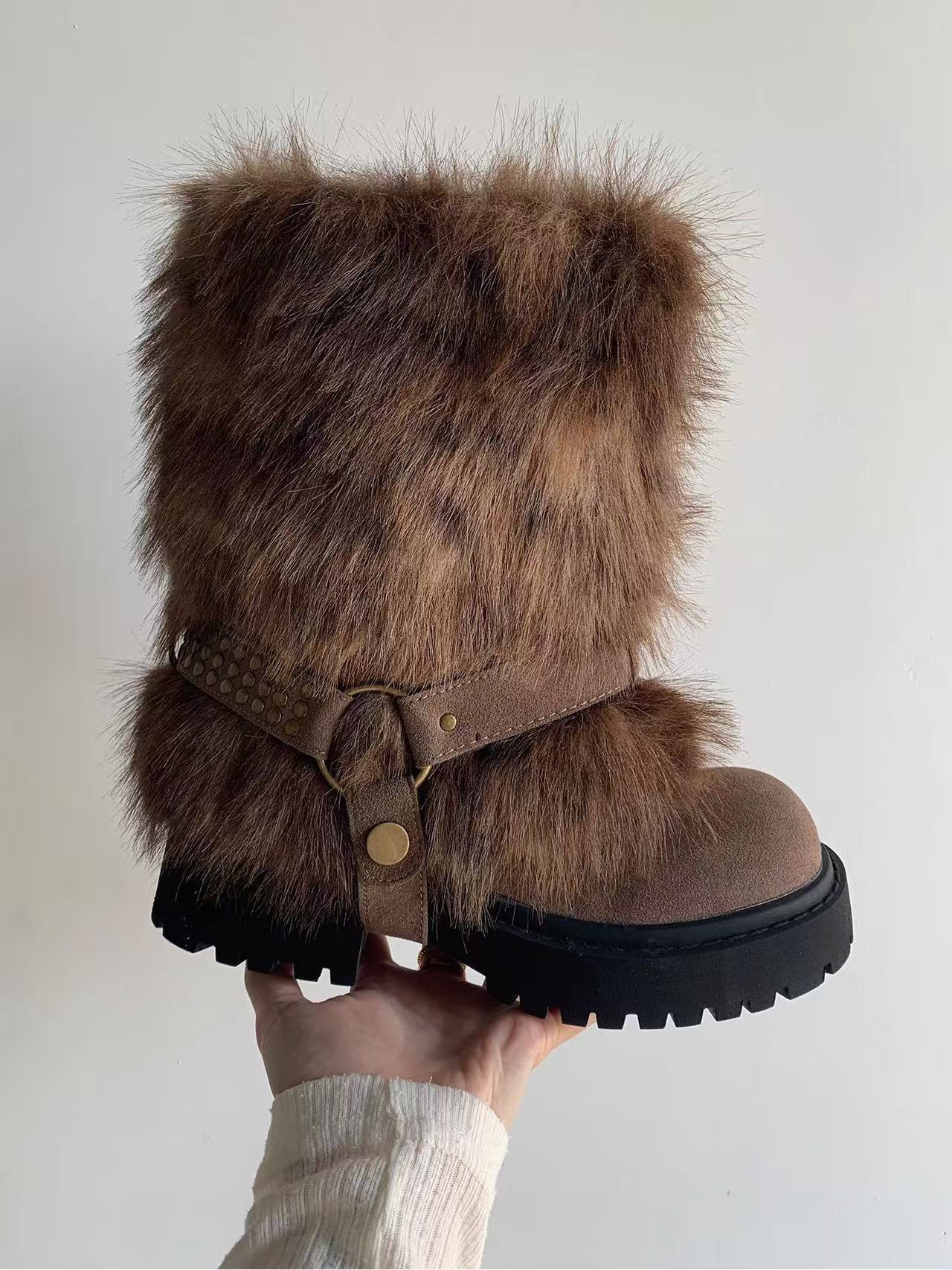 Winter Furry Anti-slip Snow Boots