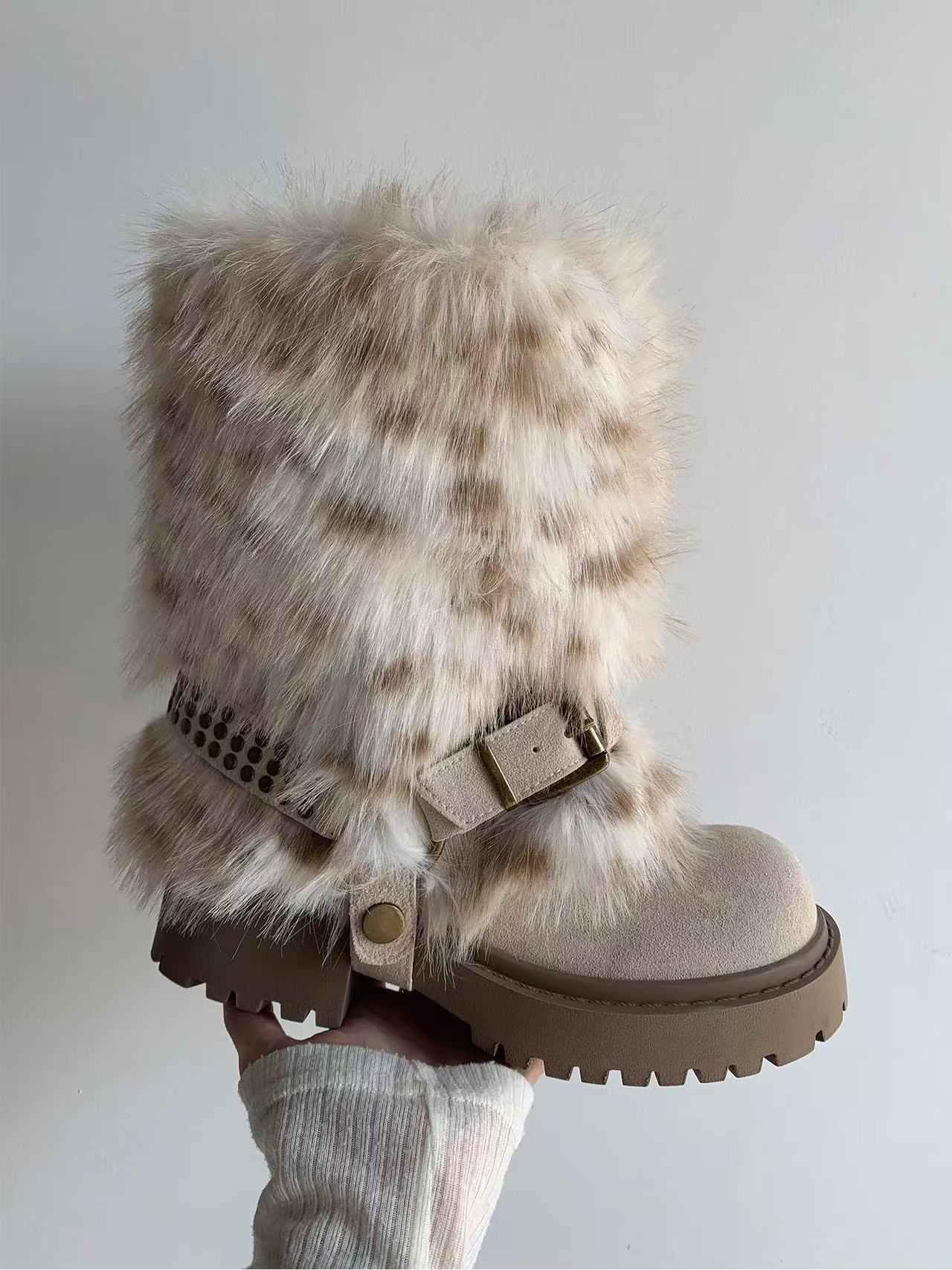 Winter Furry Anti-slip Snow Boots
