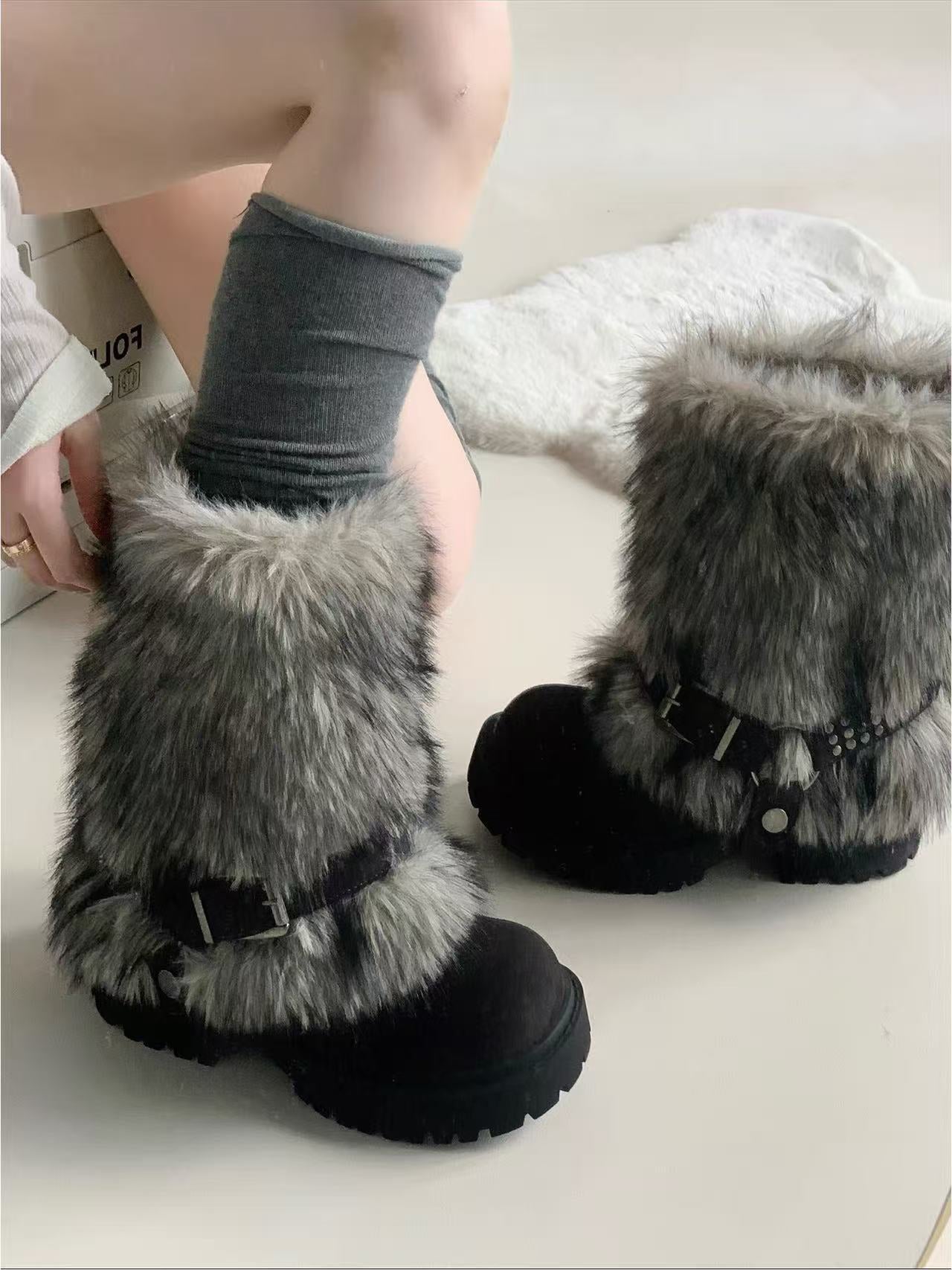 Winter Furry Anti-slip Snow Boots