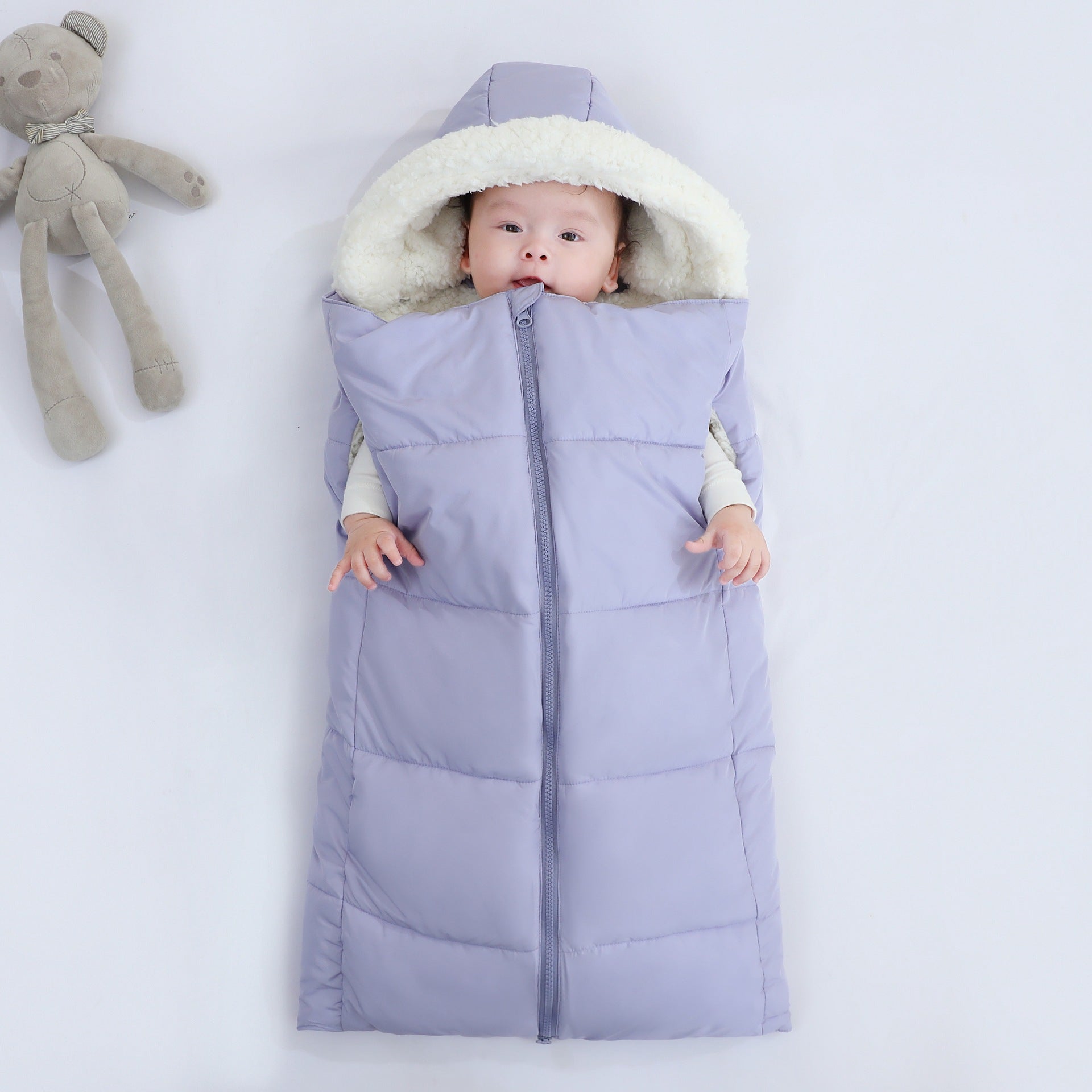 Thickened Hooded Newborn Sleeping Bag Style Winter Coat