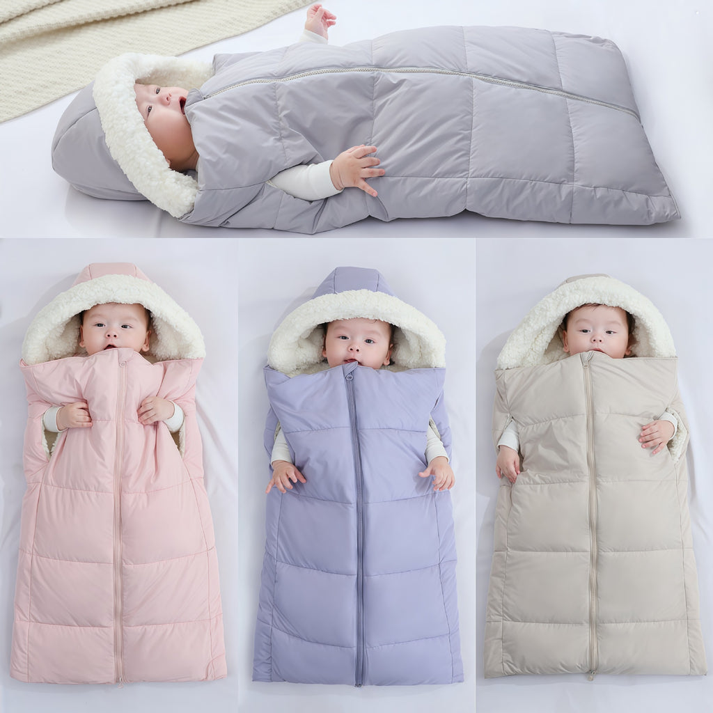 Thickened Hooded Newborn Sleeping Bag Style Winter Coat