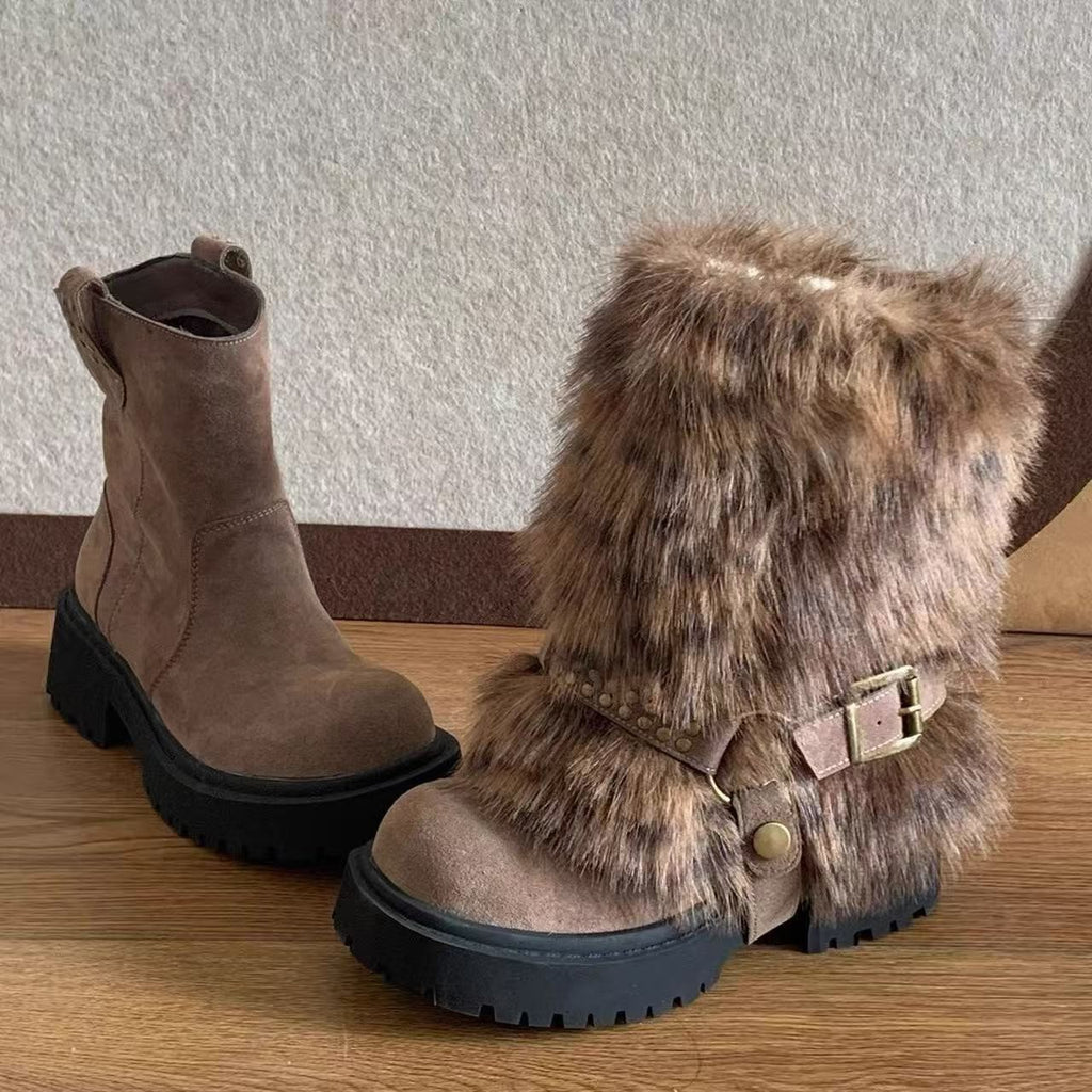 Winter Furry Anti-slip Snow Boots